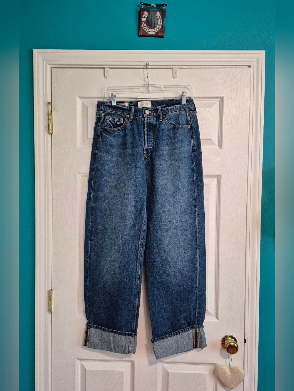 NWOT - Indigo Blue 90's Baggy High Rise Jeans